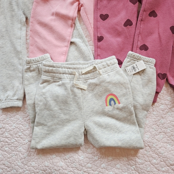 Bundle 5 H&M Old Navy Toddler Girl Sweatpants 4T 4 Joggers Fleece - Picture 4 of 4